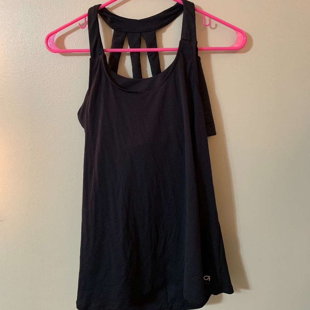 GapFit Black Racerback Workout Tank Built-in Bra